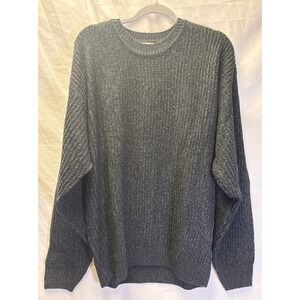 Vtg Men's Sun River  XL Black Woven Sweater NWT Pullover Acrylic Charcoal